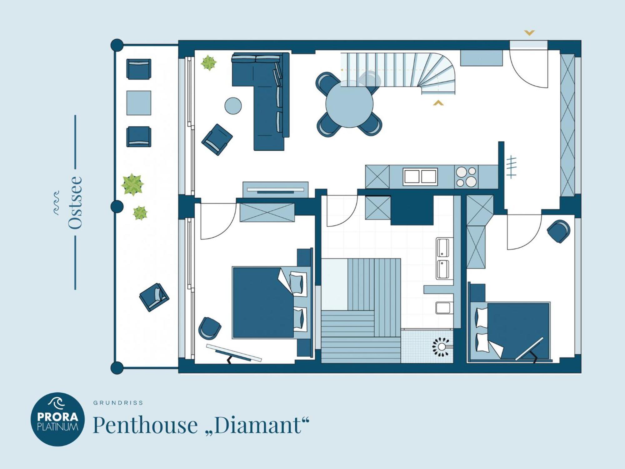 Apartment Prora Platinum Penthouse Diamant Binz